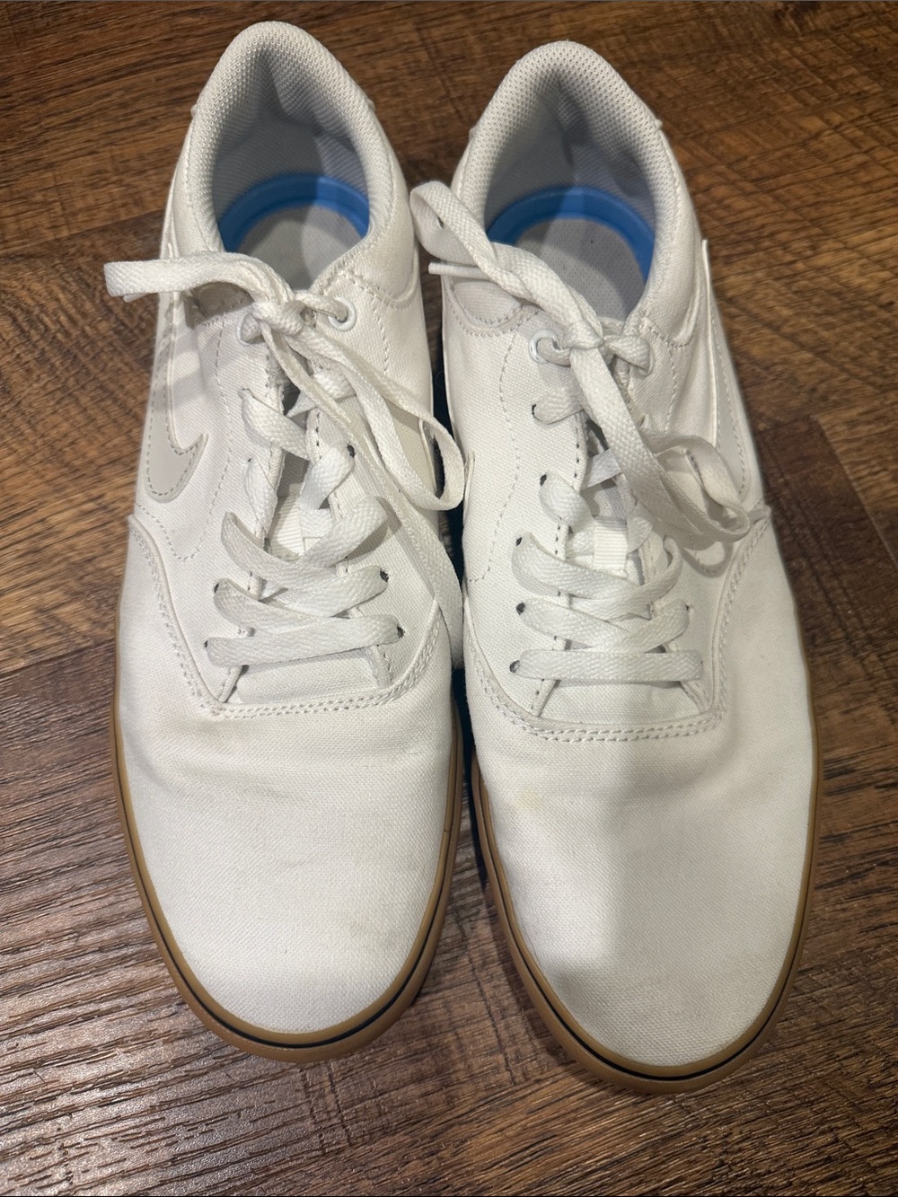 Nike White Canvas Sneakers with Gum Sole